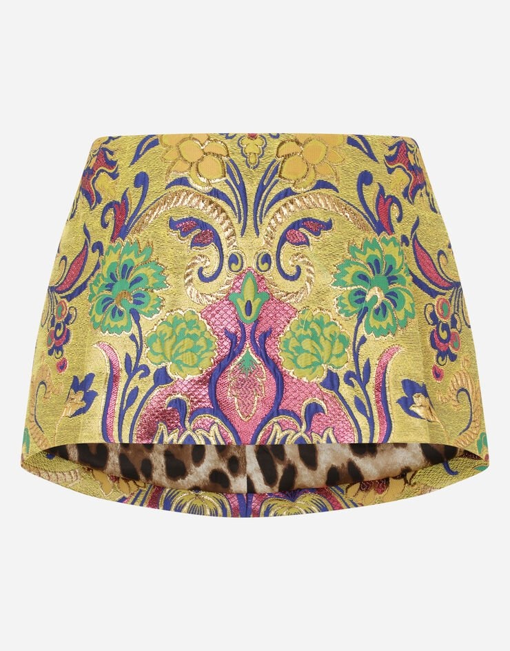 Floral lurex jacquard miniskirt - 3