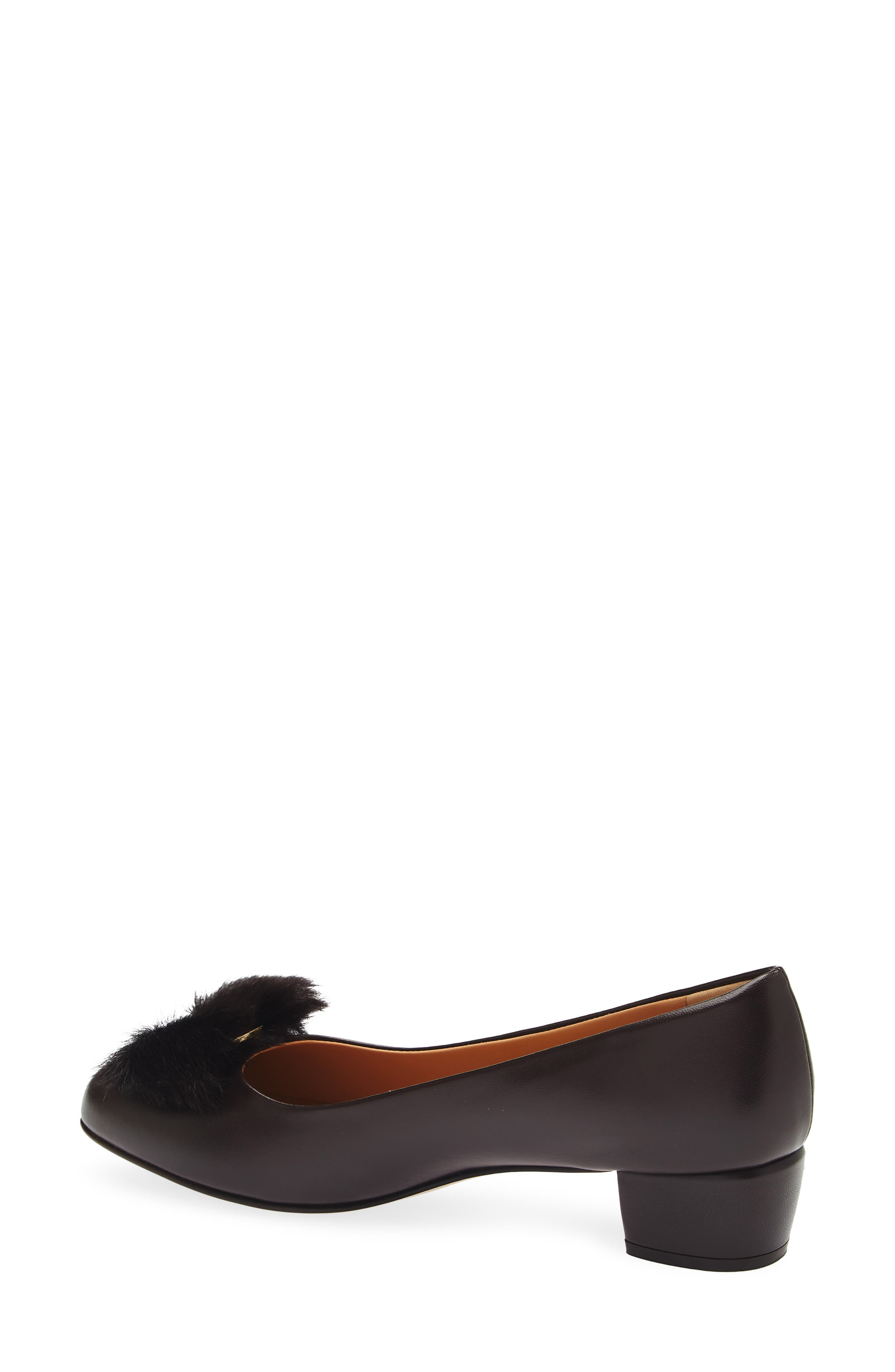 FERRAGAMO Vara Genuine Shearling Bow Pump in Testa Di Moro Biscotto Ai2011 at Nordstrom - 2