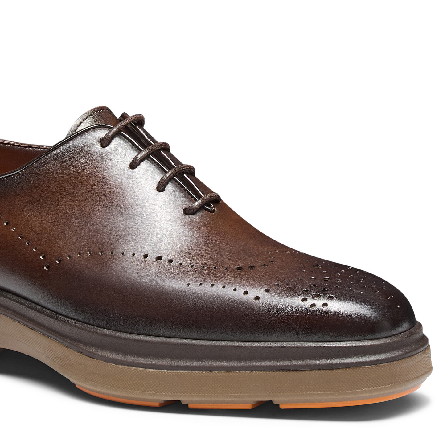 Men's dark brown leather Easy Nova brogue Oxford shoe - 6