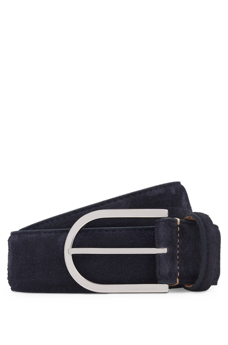 ITALIAN-SUEDE BELT WITH ROUNDED BRASS BUCKLE 1