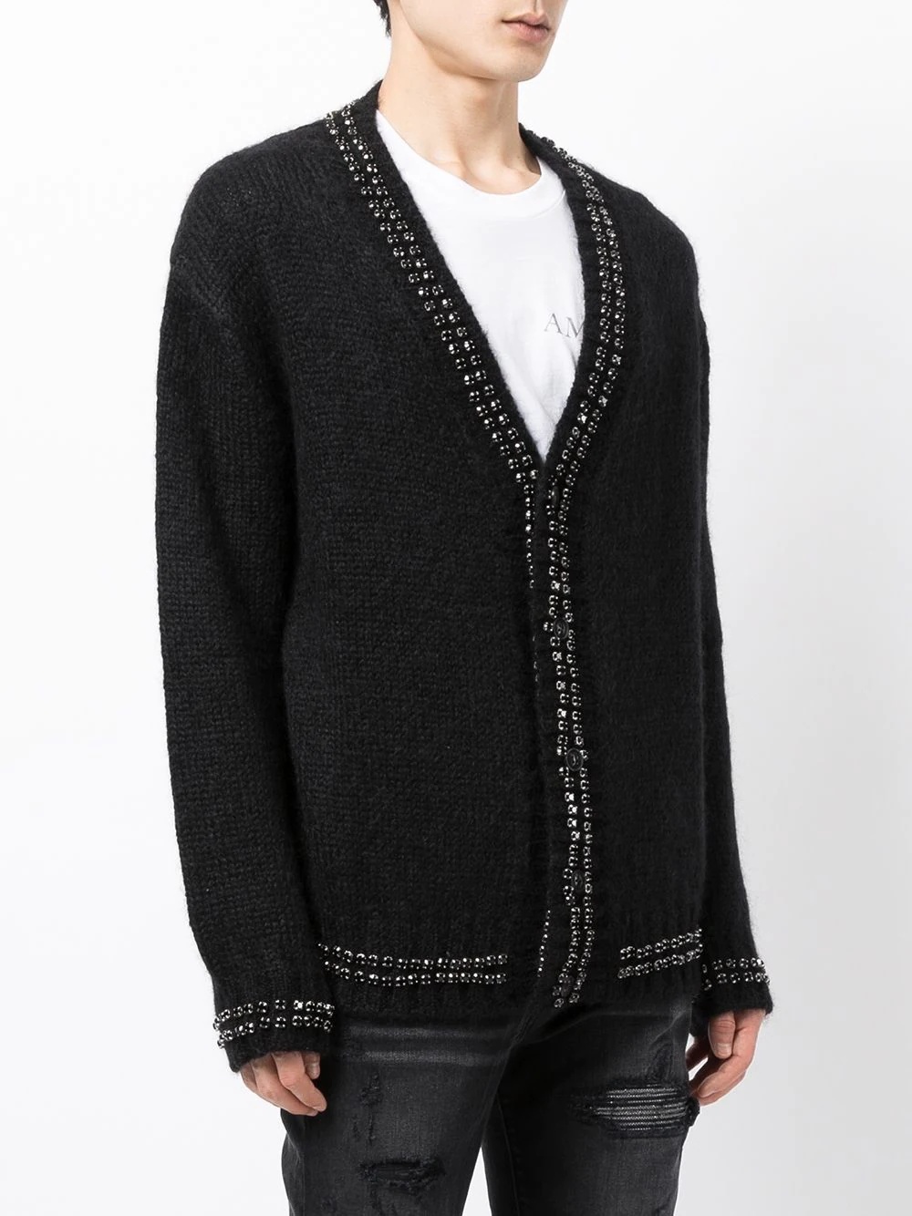 stud-embellished cardigan - 3