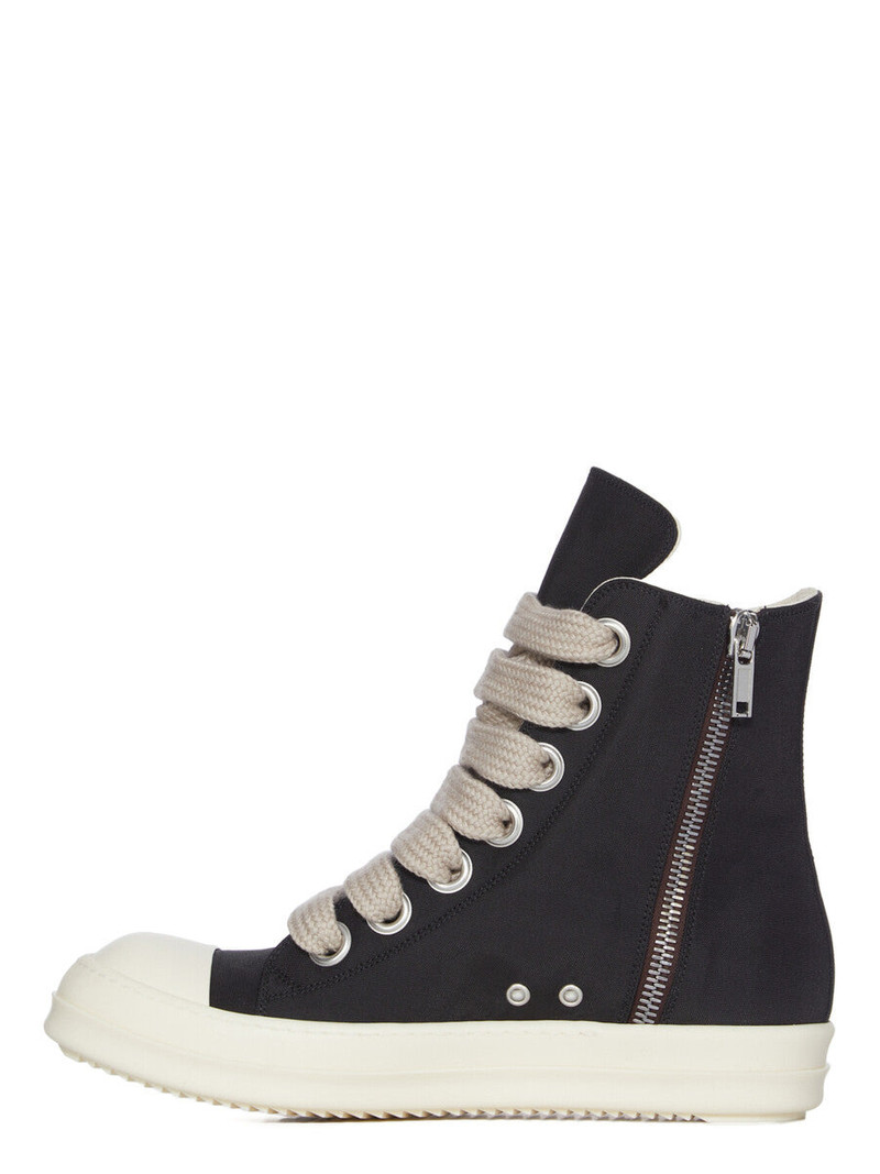 Rick Owens DRKSHDW Jumbolace Nylon-Canvas High-Top Sneakers Black outlook