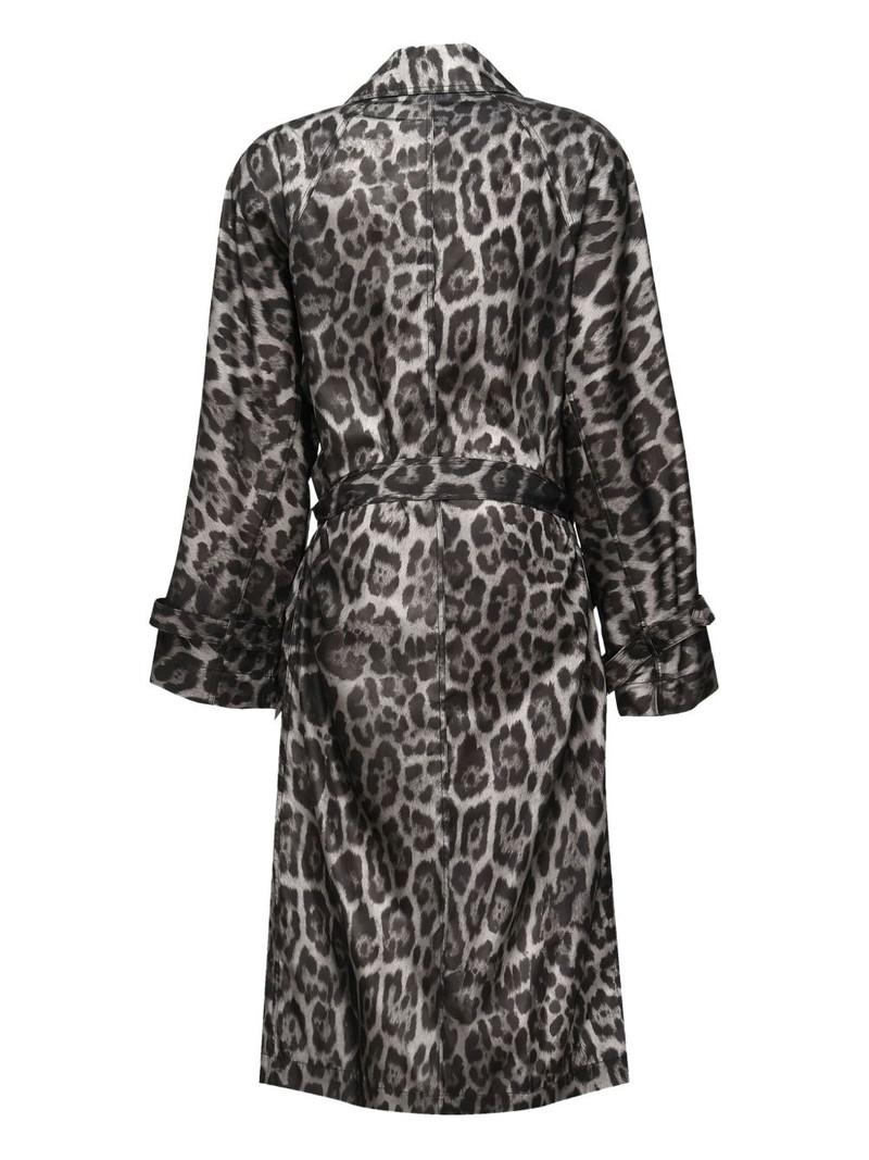 leopard 인쇄 벨트 트렌치 코트 3