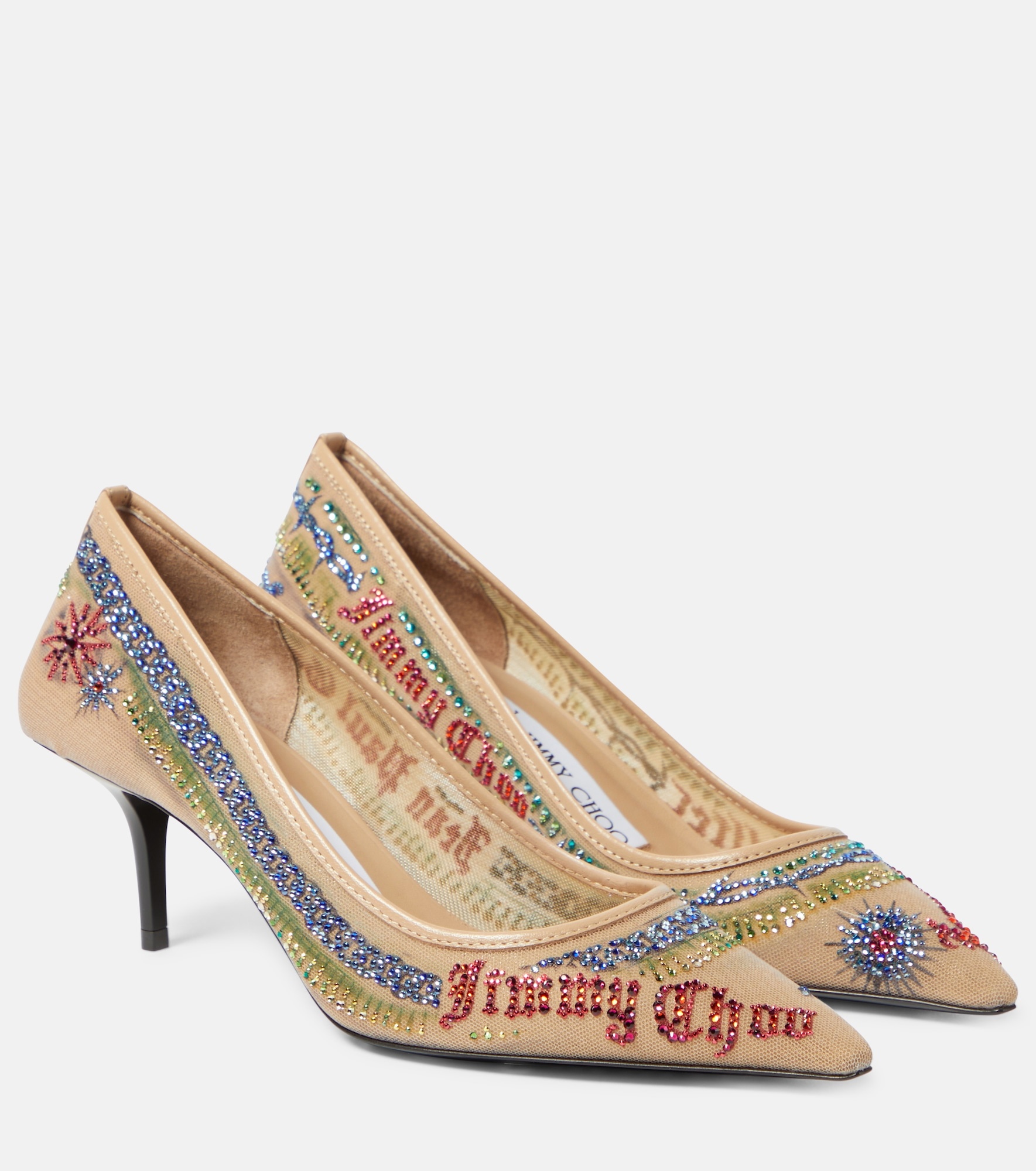 x Jean Paul Gaultier embellished mesh pumps - 1