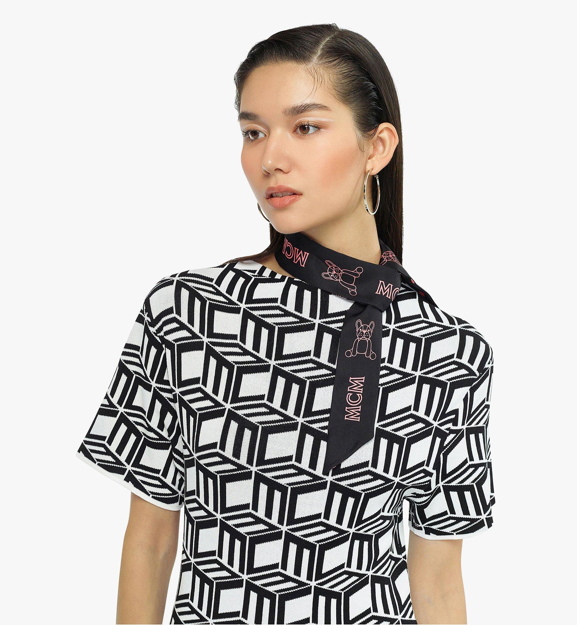 M Pup Monogram Print Petite Silk Scarf 2
