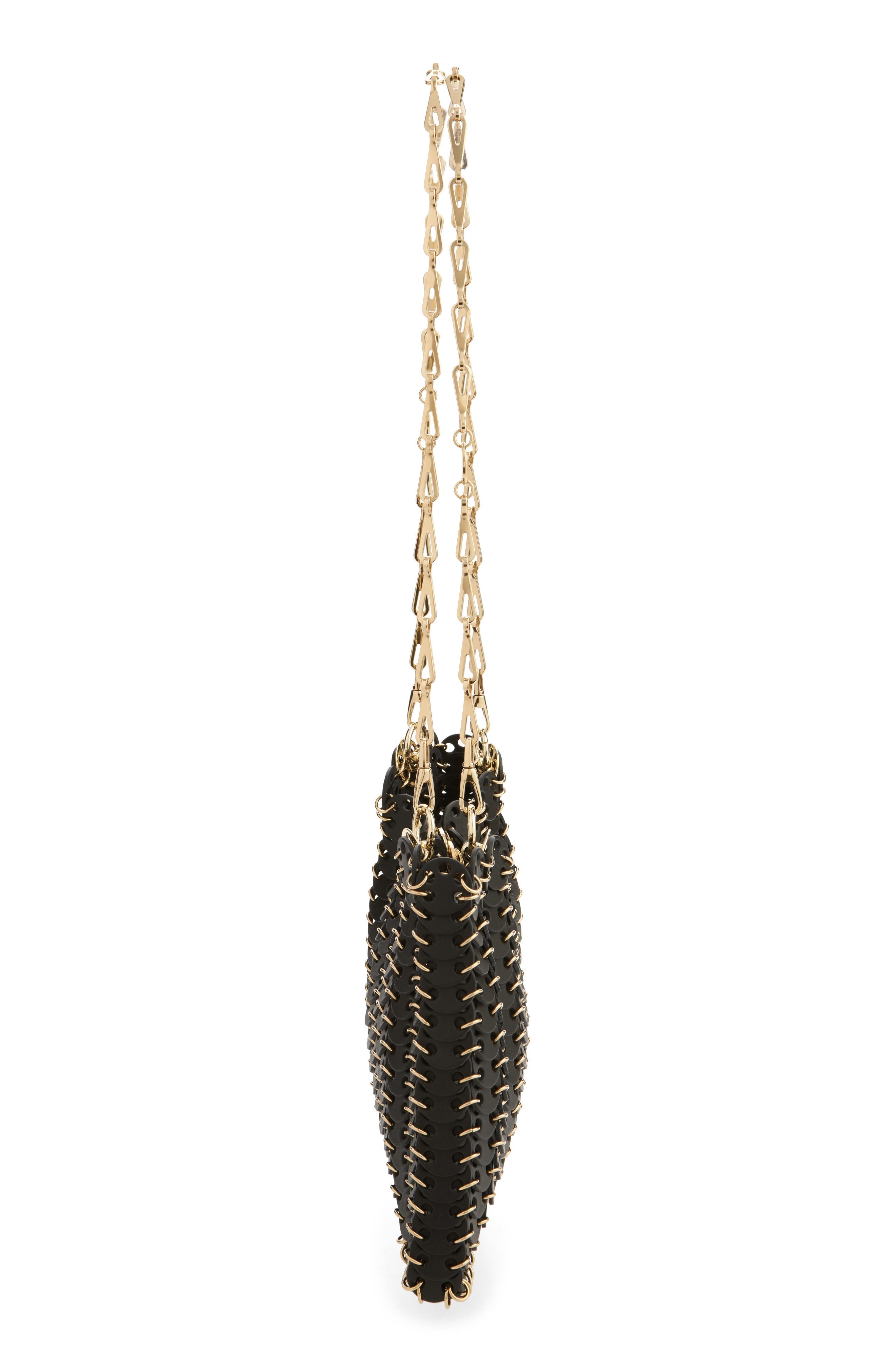 Rabanne 1969 Leather Shoulder Bag in Black /Gold at Nordstrom - 6