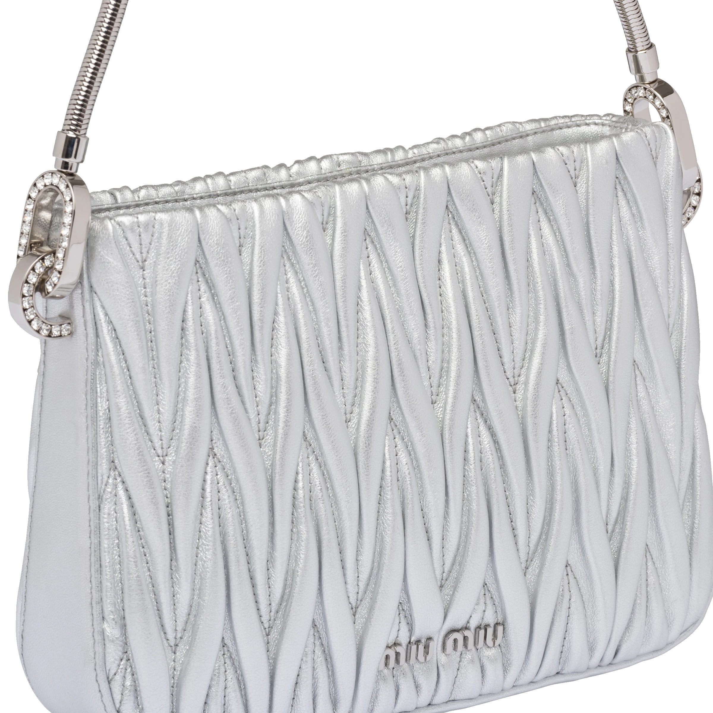 Miu Sassy matelassé nappa leather handbag - 6