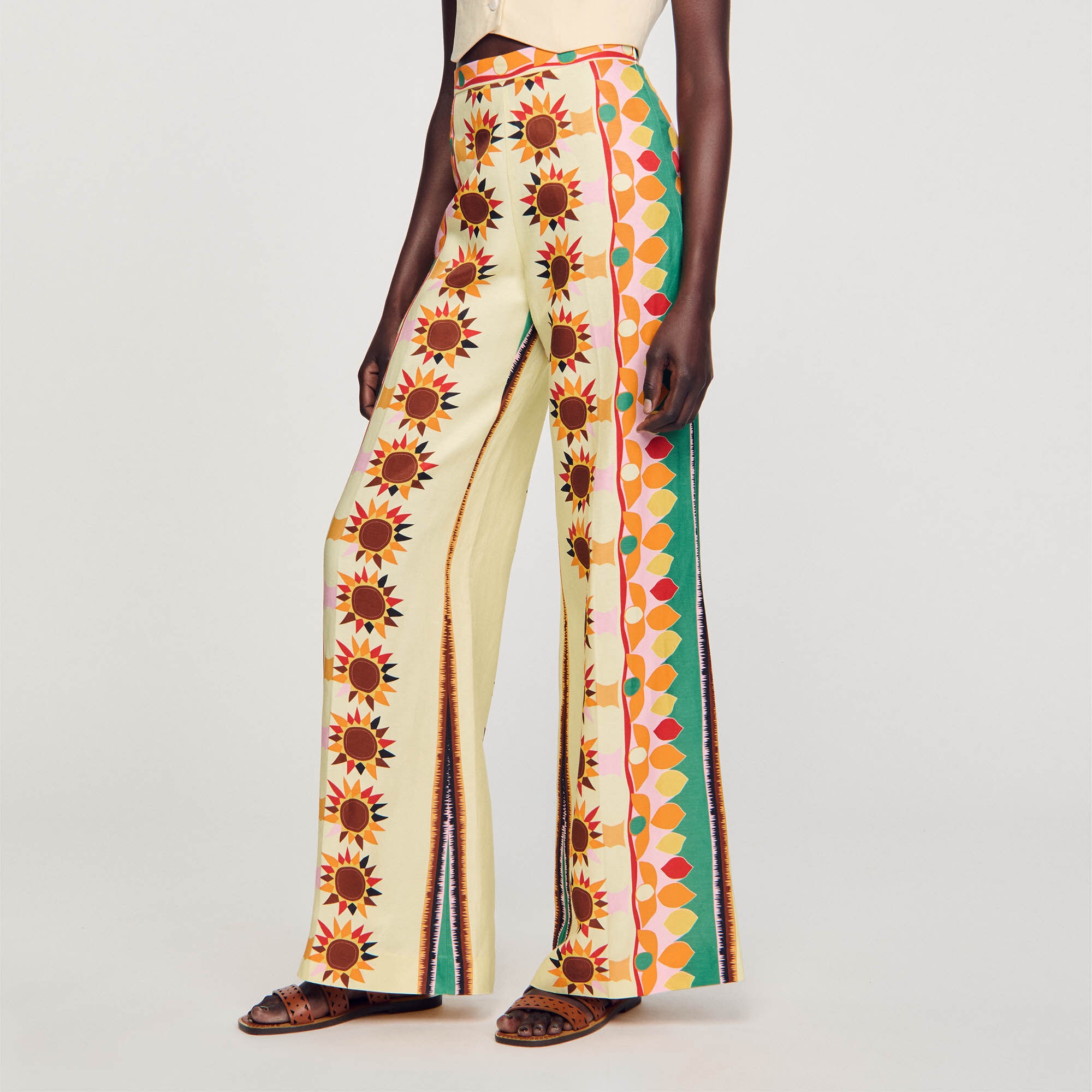 PRINTED FLARED TROUSERS - 5
