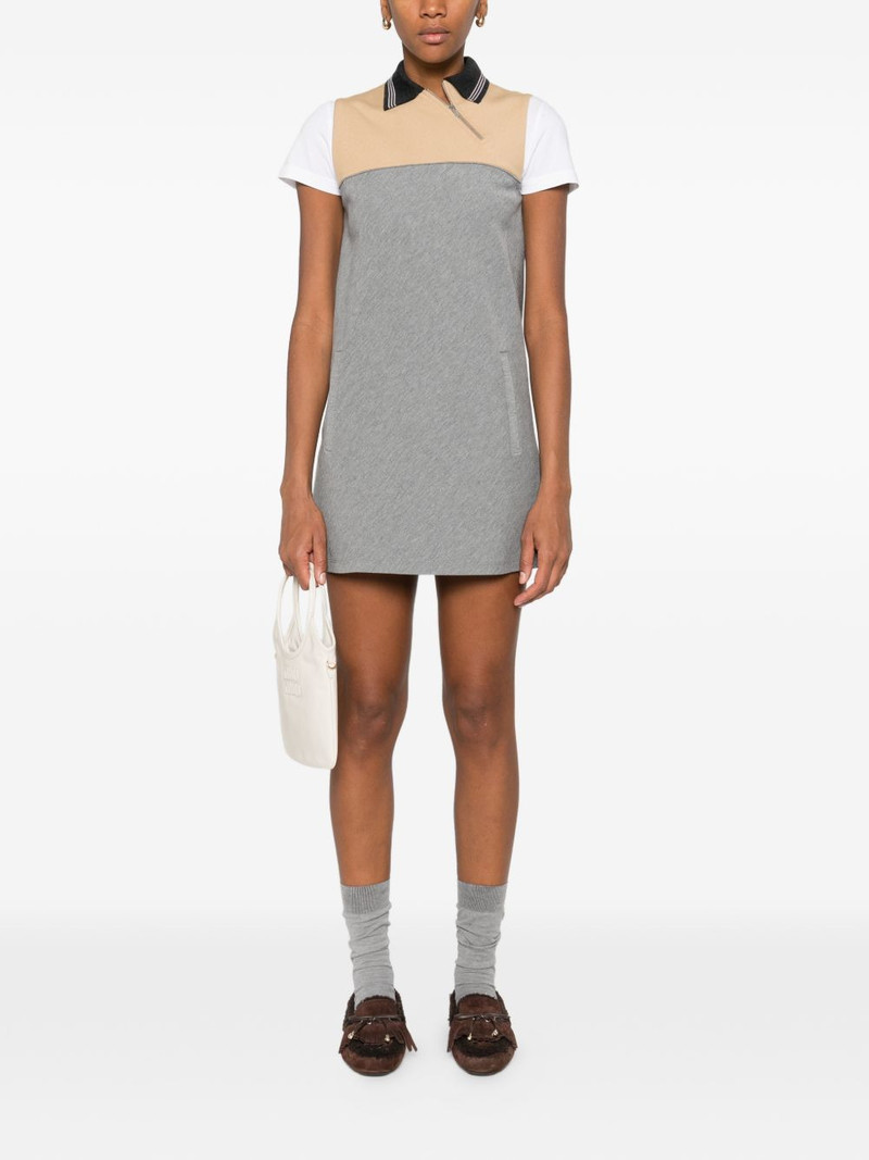 Miu Miu half-zip polo-collar mini dress outlook