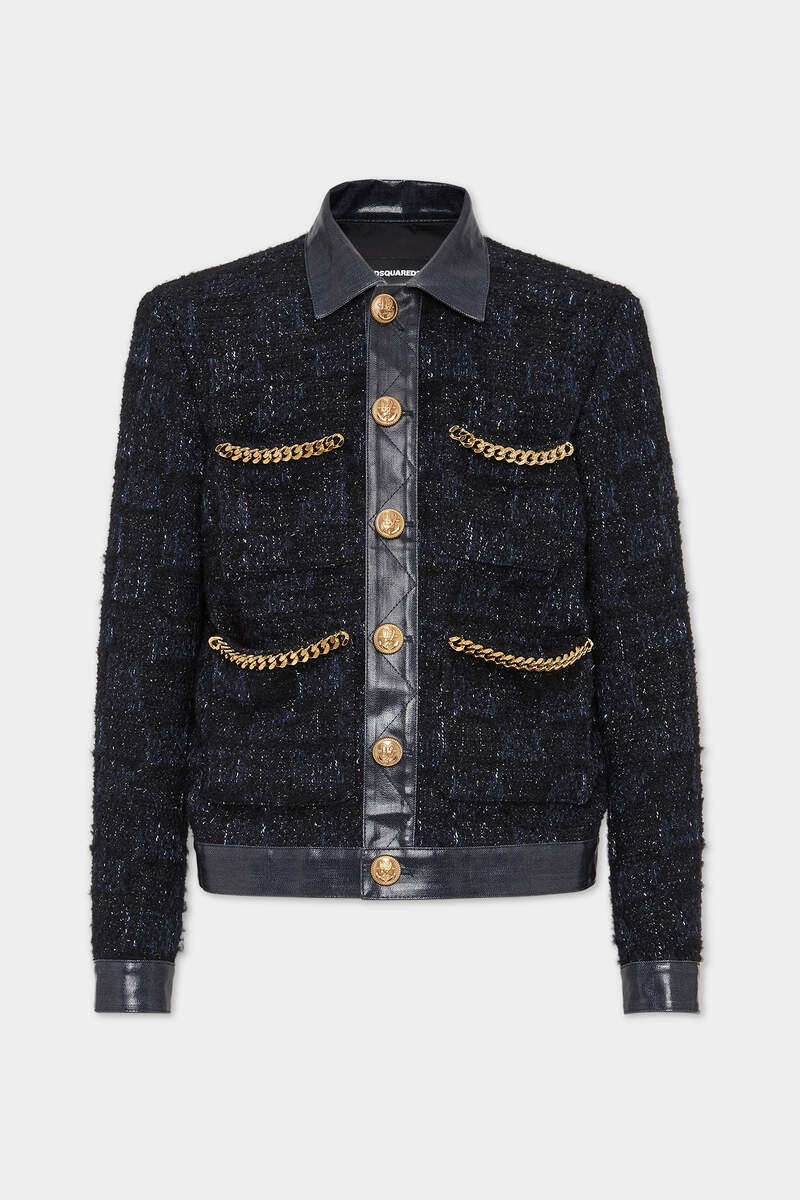 BOUCLÈ LUREX CHAIN JACKET - 1