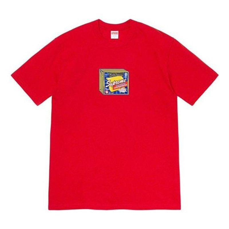최고 FW19 주 7 치즈 티 인쇄 짧은 소매 Unisex 빨강 SUP-FW19-761 - 1