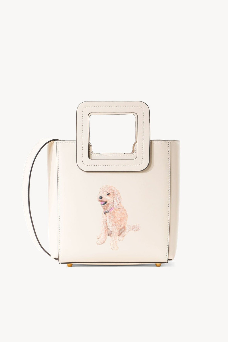 STAUD CUSTOM MINI SHIRLEY LEATHER BAG | CREAM 1