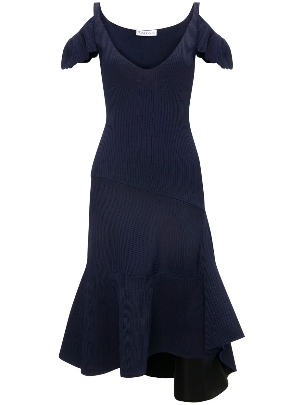 cold-shoulder ruffled dress - 1