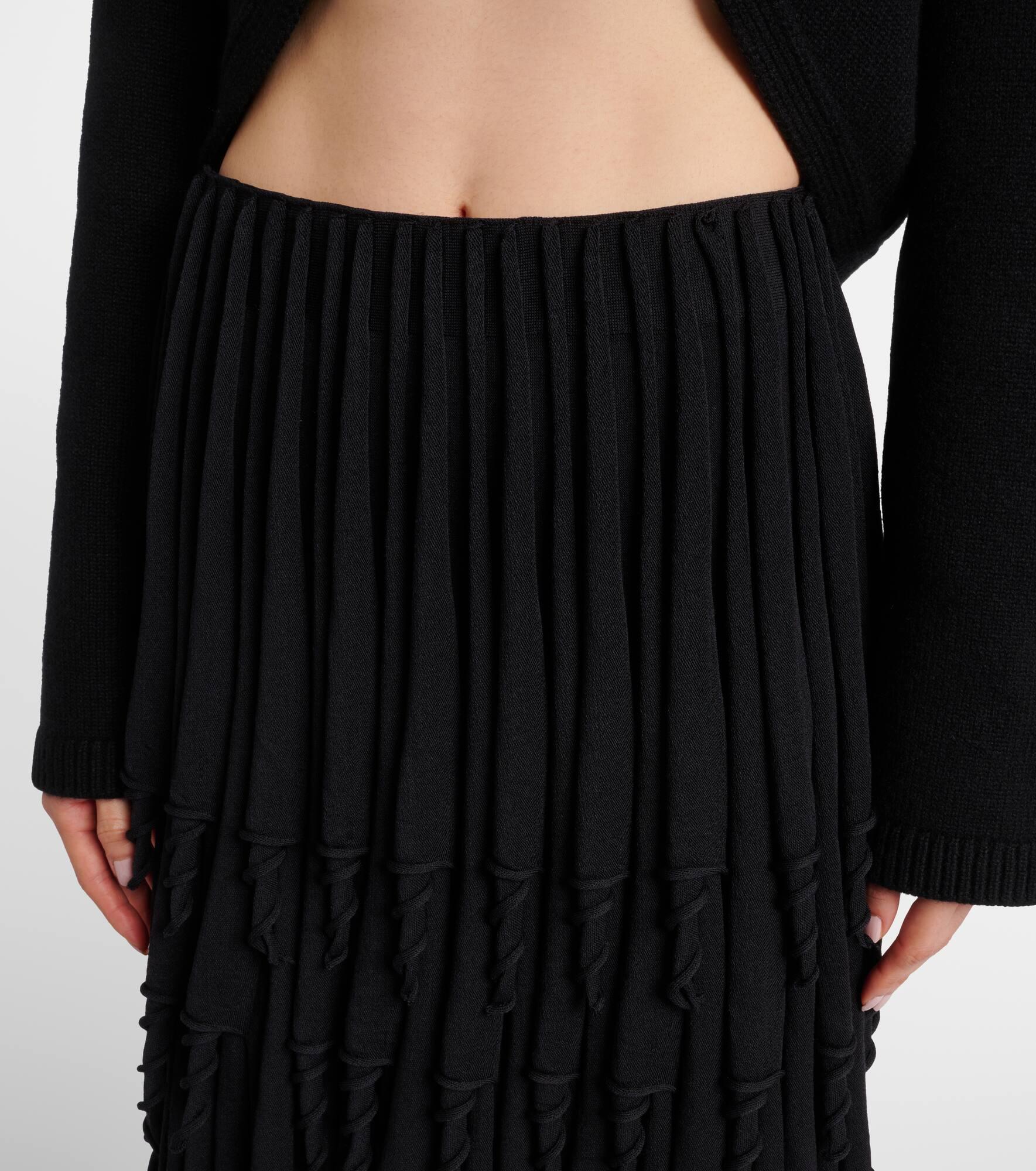 Tiered wool and silk maxi skirt - 4