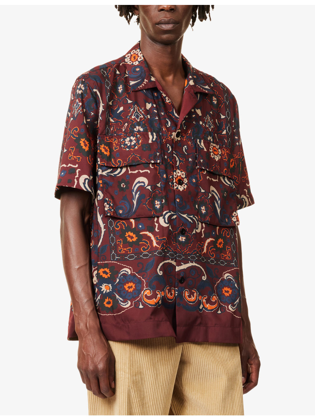 Floral-Print Short Sleeve Woven Shirt - 3