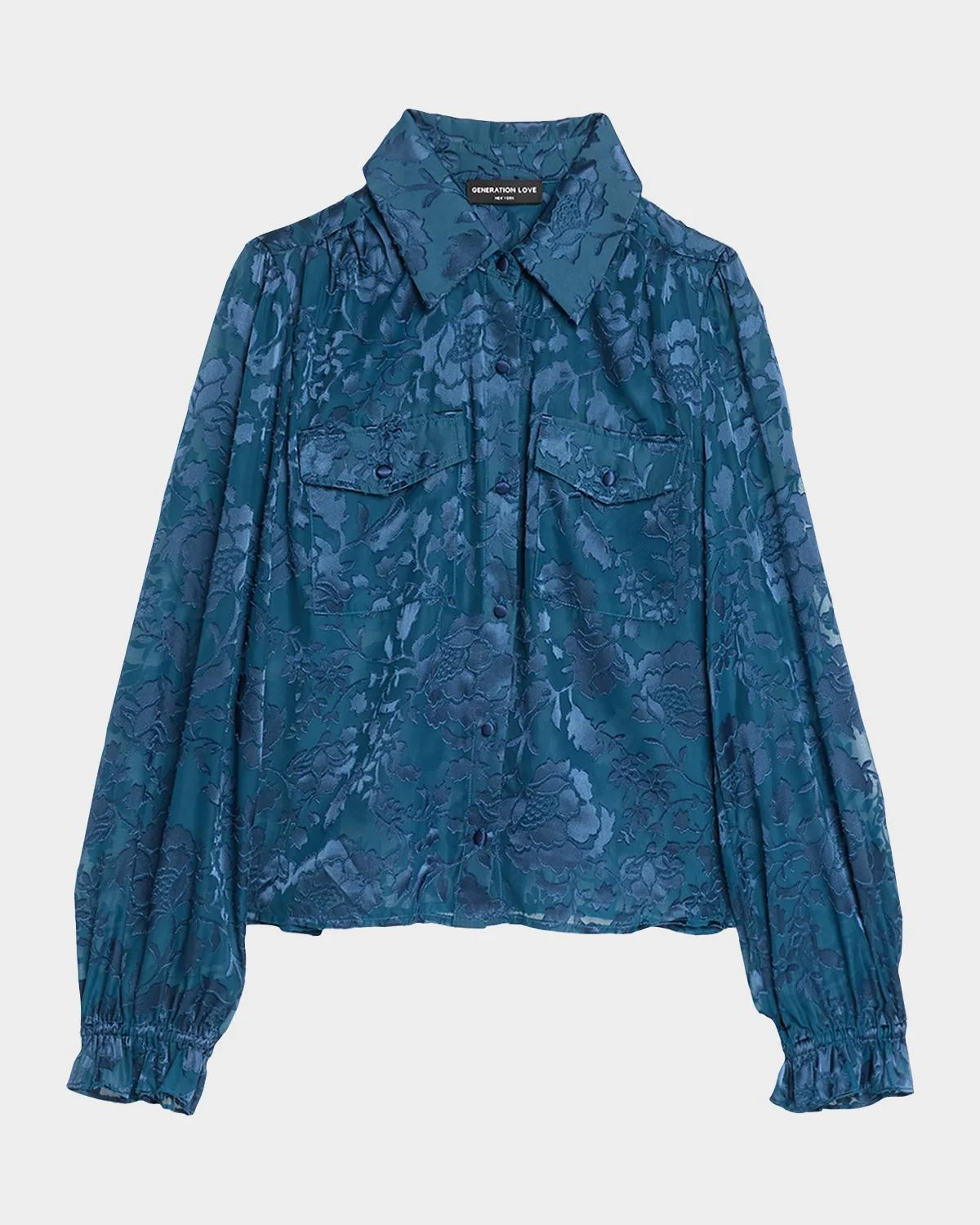 Priya Floral Burnout Shirt - 1