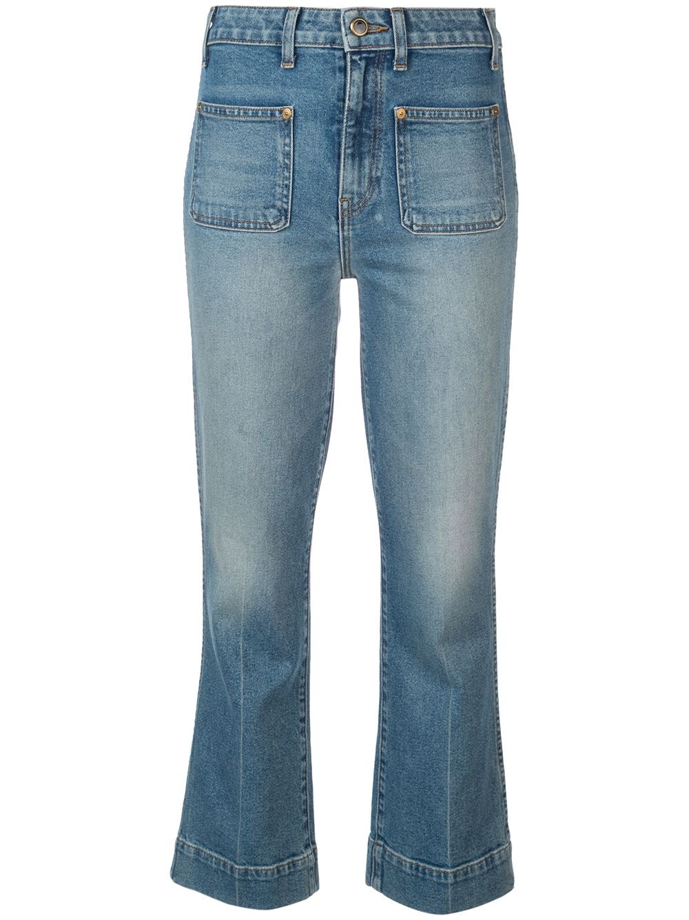 patch pockets jeans - 1