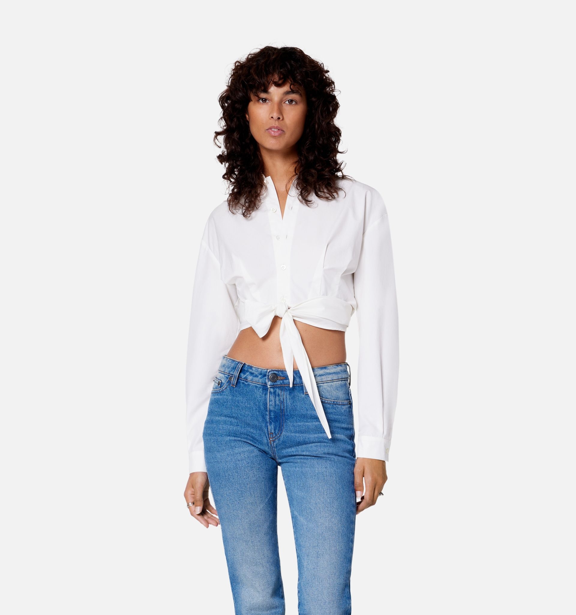 Cropped Wraparound Shirt - 2