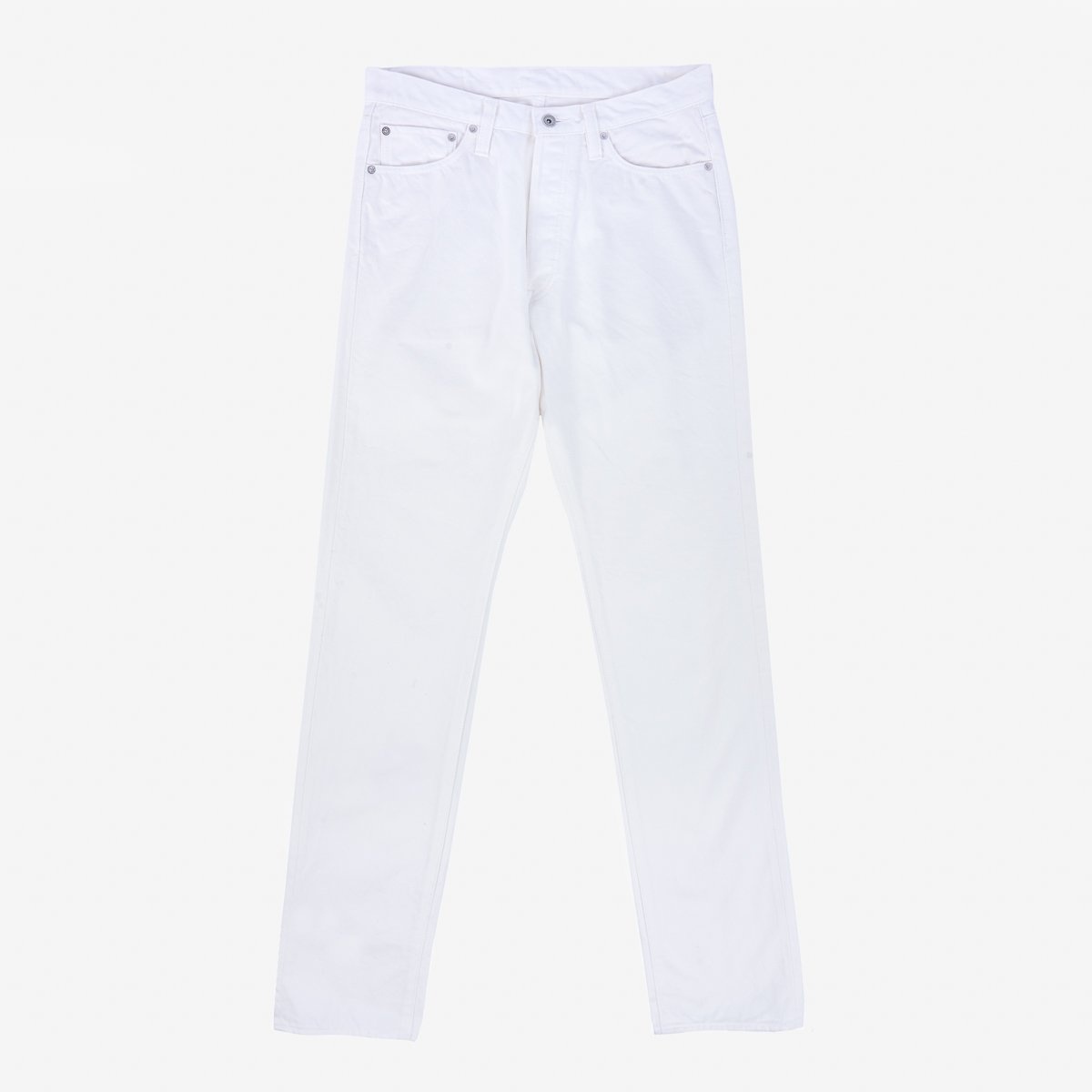 IH-888-WT 13.5oz Denim Medium/High Rise Tapered Cut Jeans - White - 1