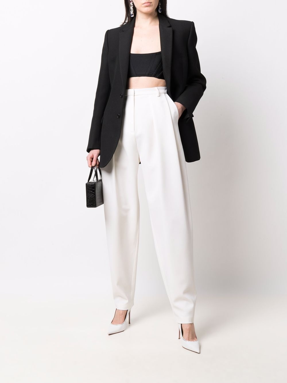 tapered high-waisted trousers - 2
