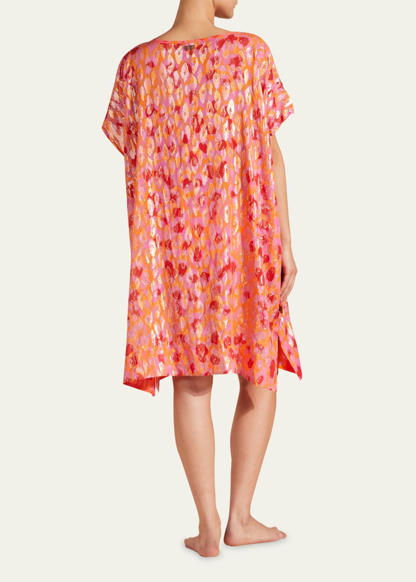 Abstract Leopard Printed Coverup Dress - 3