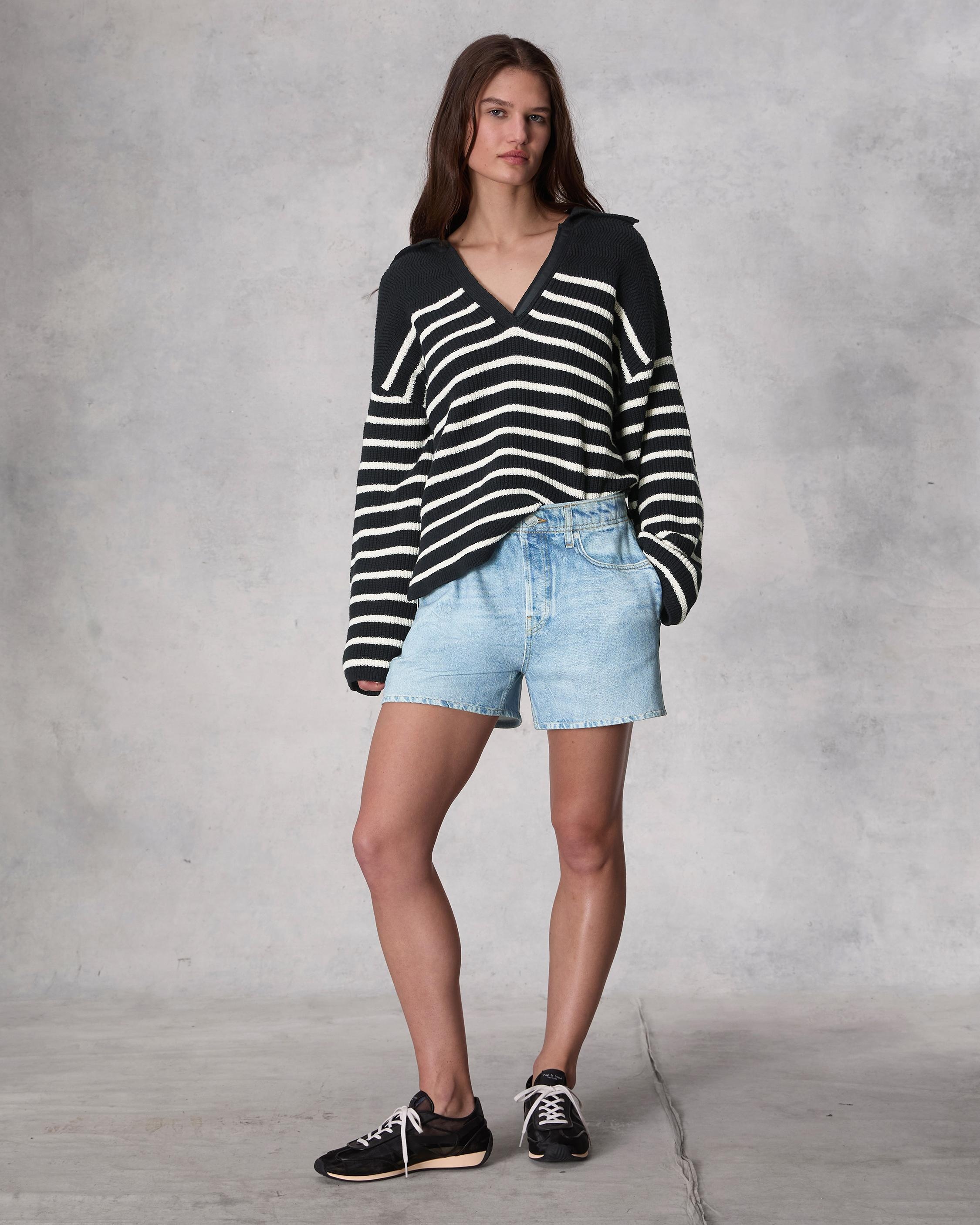 Jen Striped Cotton Polo Sweater
Oversized Fit - 3