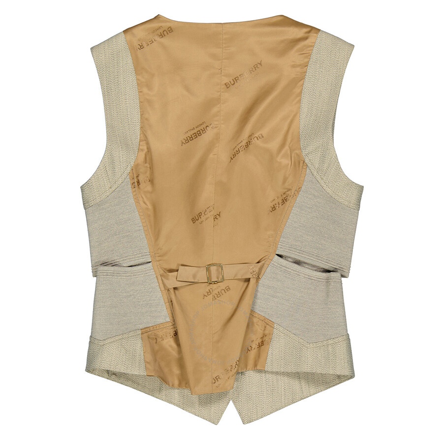 Burberry Ladies Grey Cut-out Detail Technical Wool Waistcoat - 5