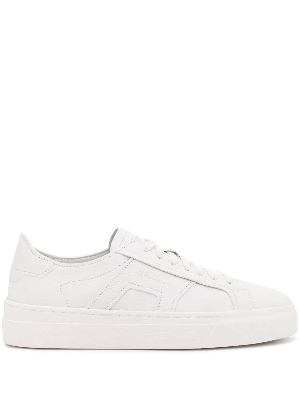 panelled leather sneakers - 1