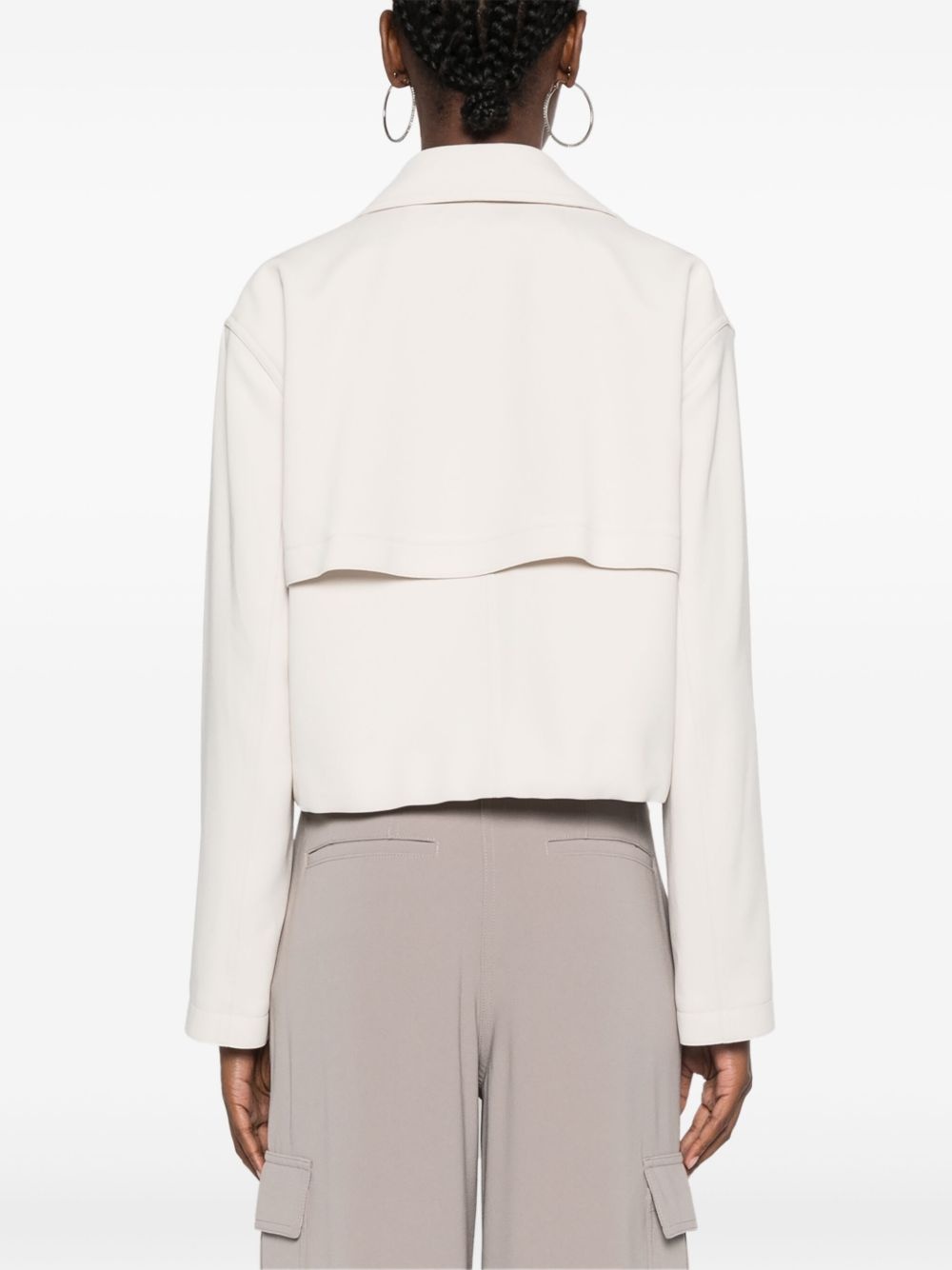 crepe cropped jacket - 4