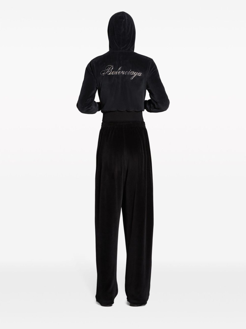 Handwritten embellished zip-front hoodie 4