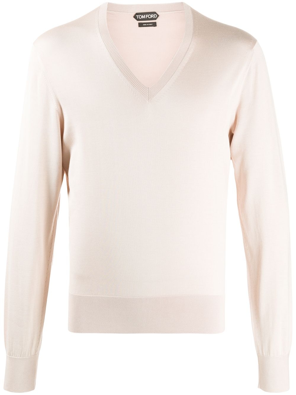 V-neck silk jumper - 1