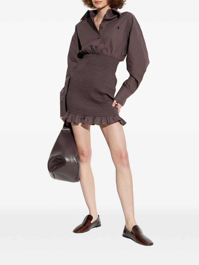 THE ATTICO smocked ruffled mini dress outlook