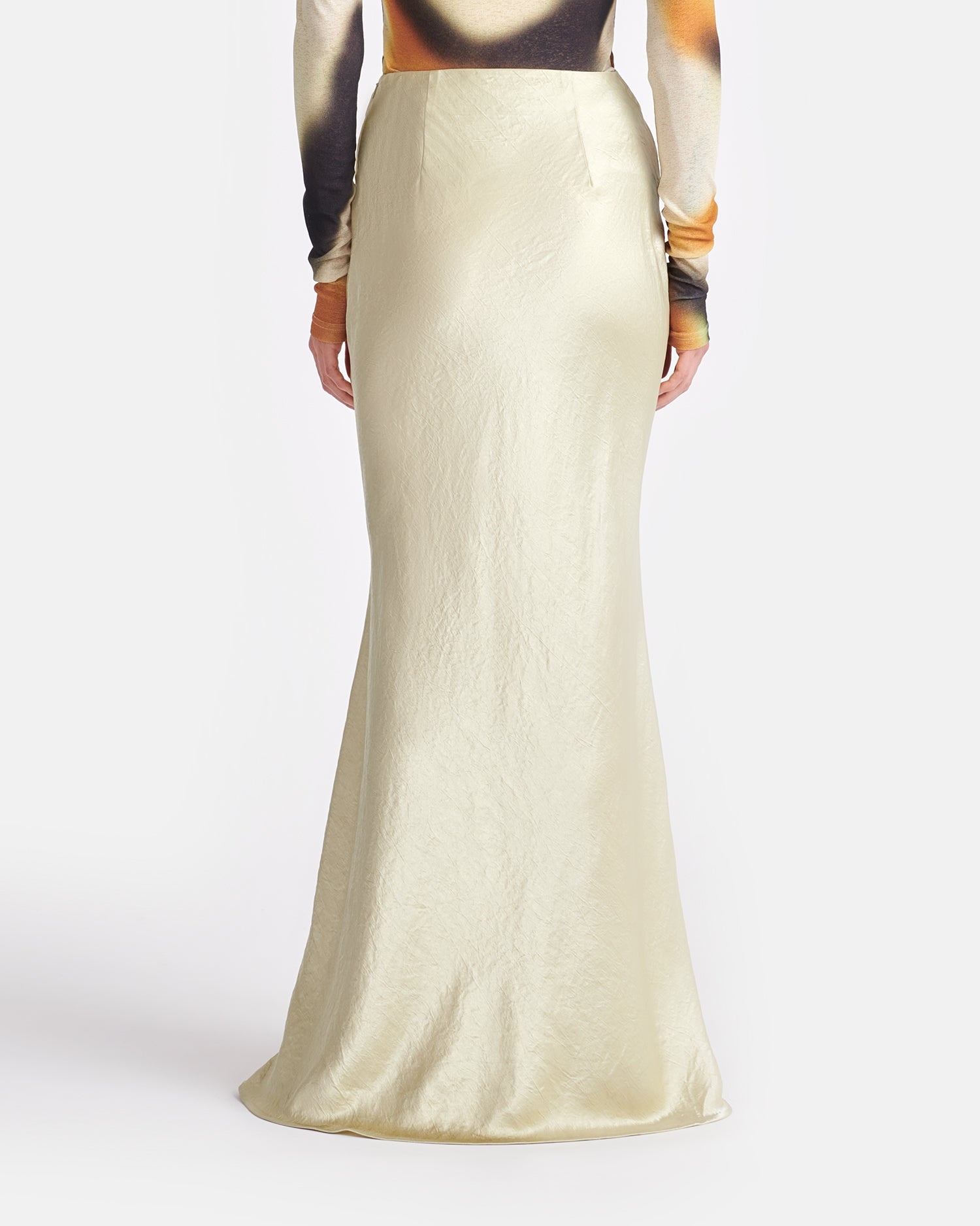 Crinkled-Satin Maxi Skirt - 5