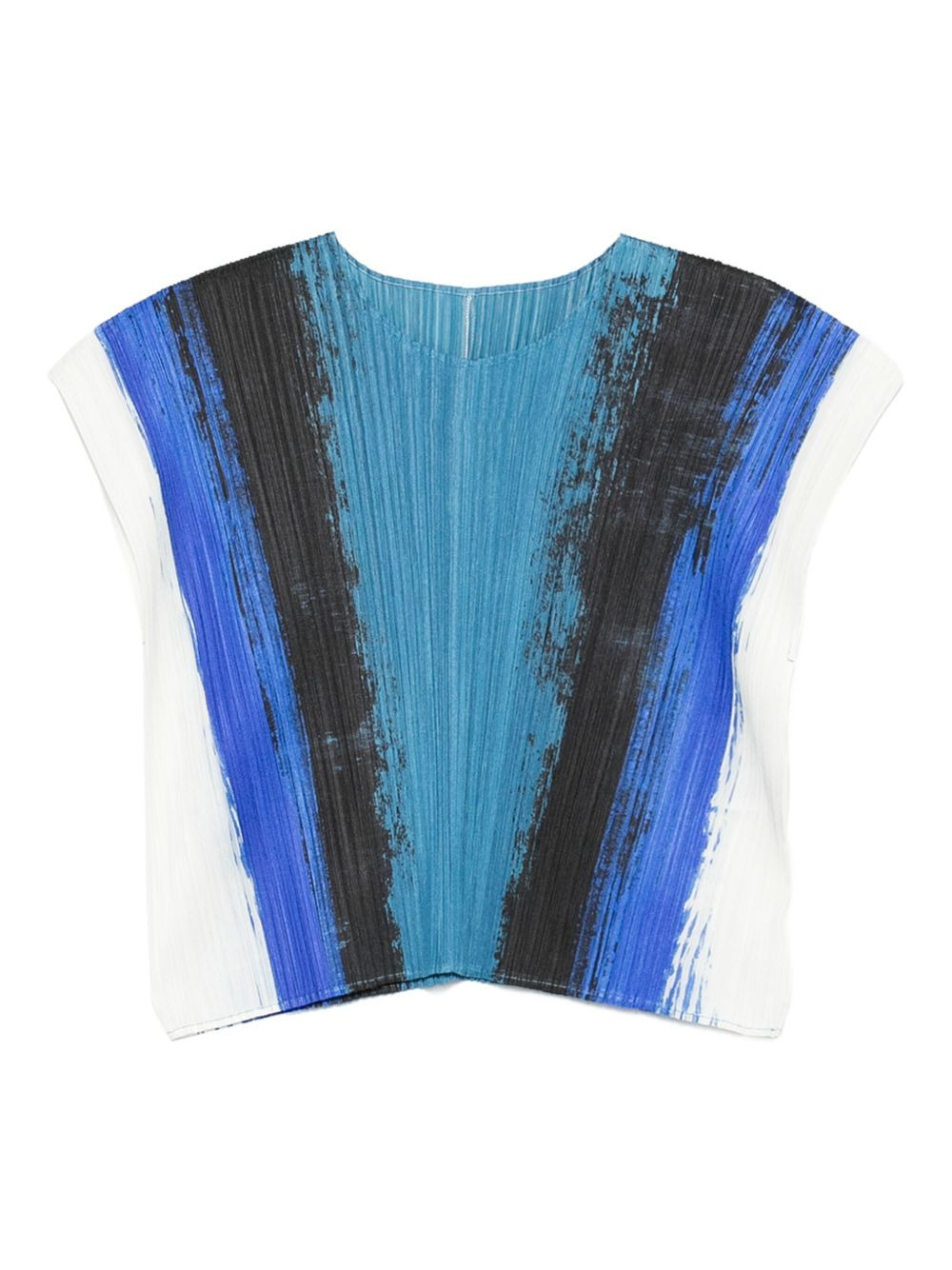 pleated abstract-print top - 1