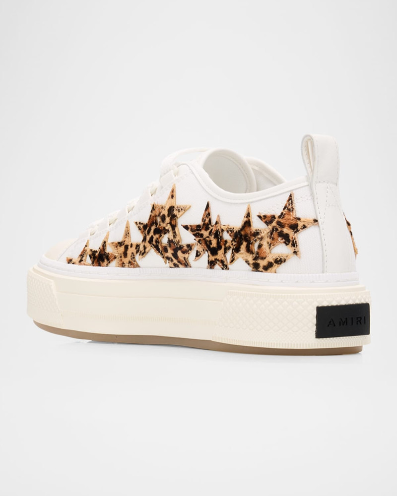 Stars Low-Top Leopard Calf Hair and Canvas Sneakers 4