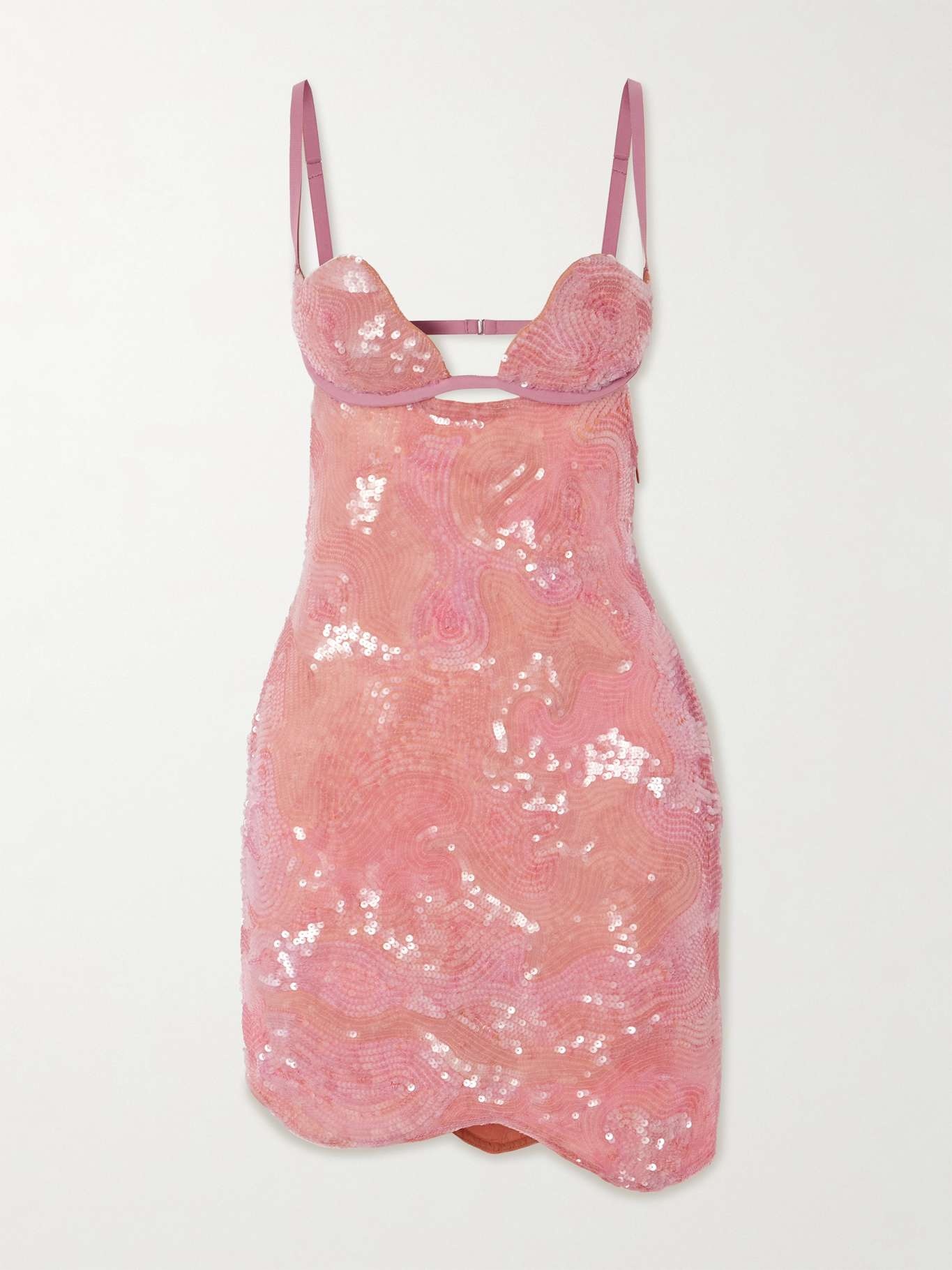 Heartbeat cutout sequined tulle mini dress - 1