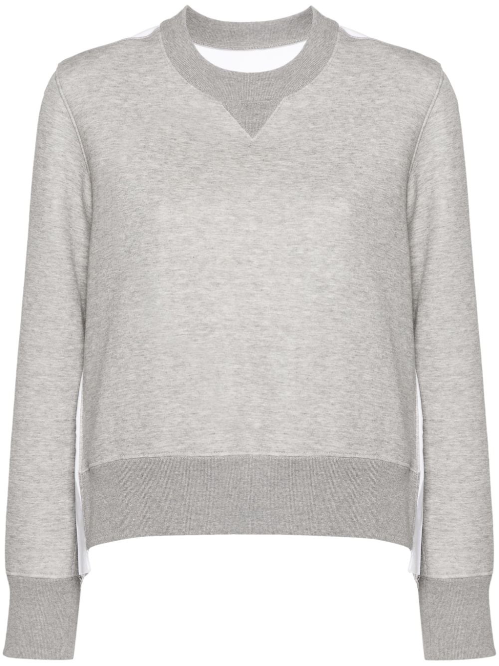 knife-pleats crew-neck sweatshirt - 1