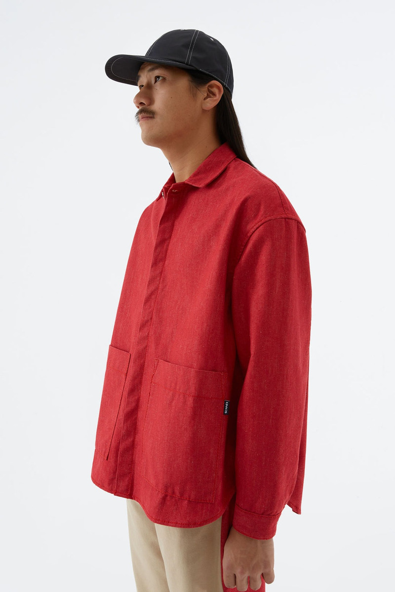 RED DENIM OVER SHIRT 5