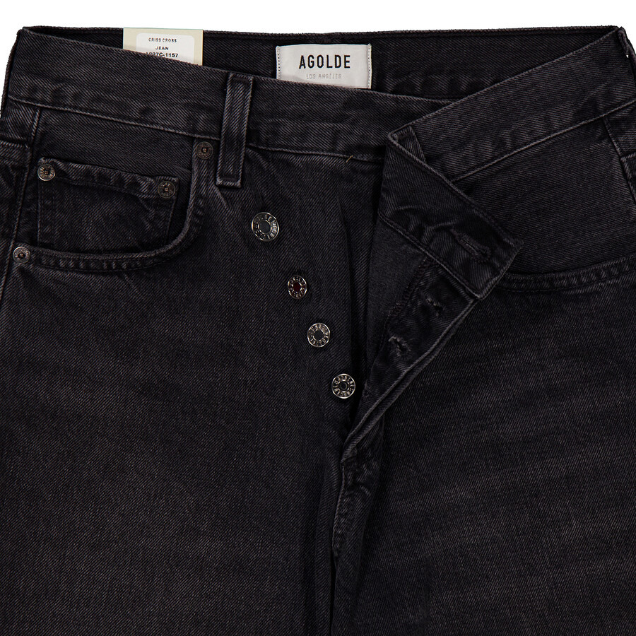 Agolde Ladies Shambles (Washed Black) Criss Cross Jeans - 7