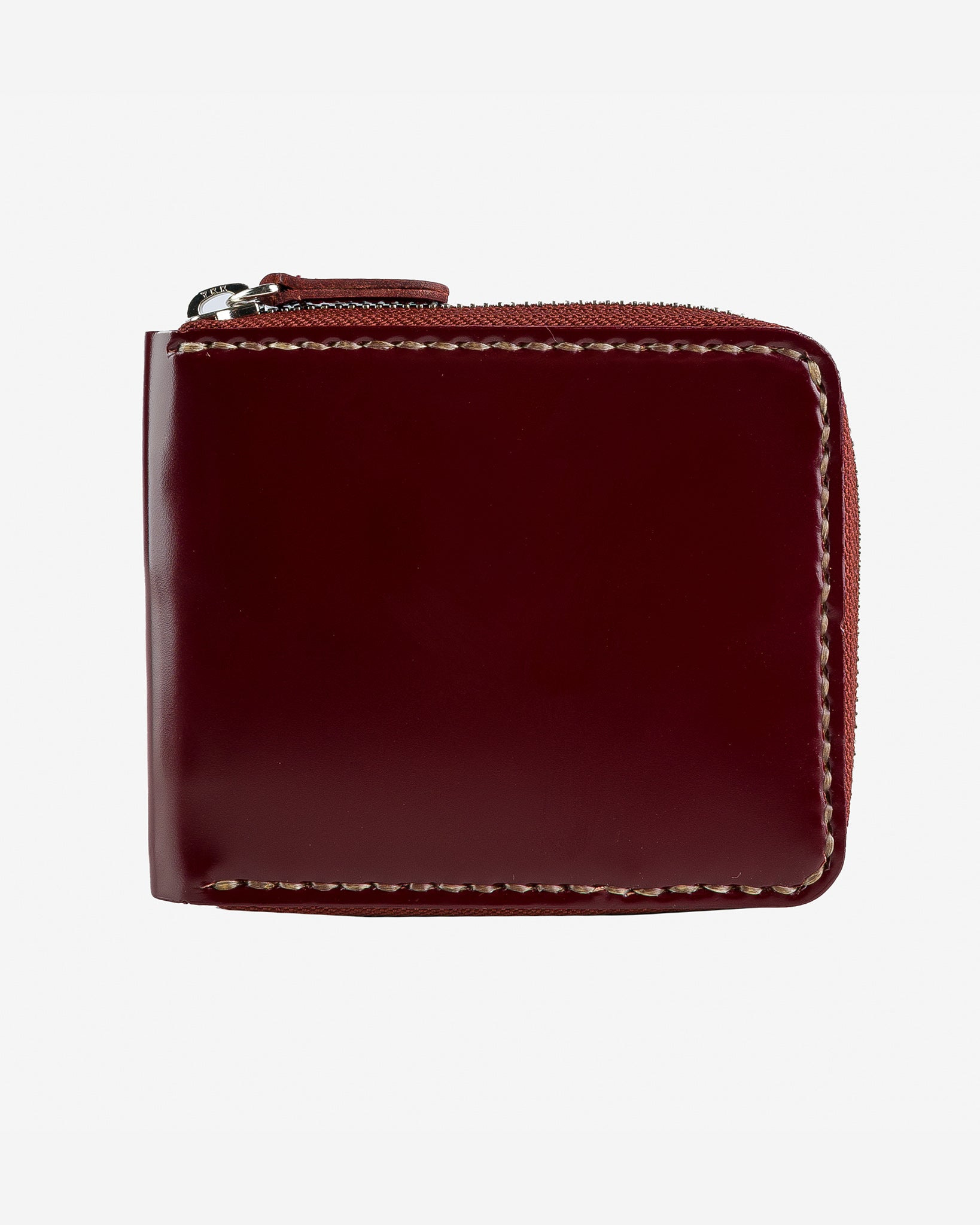 IHG-090-OXB Zip-Secured Shell Cordovan Wallet - Oxblood - 3