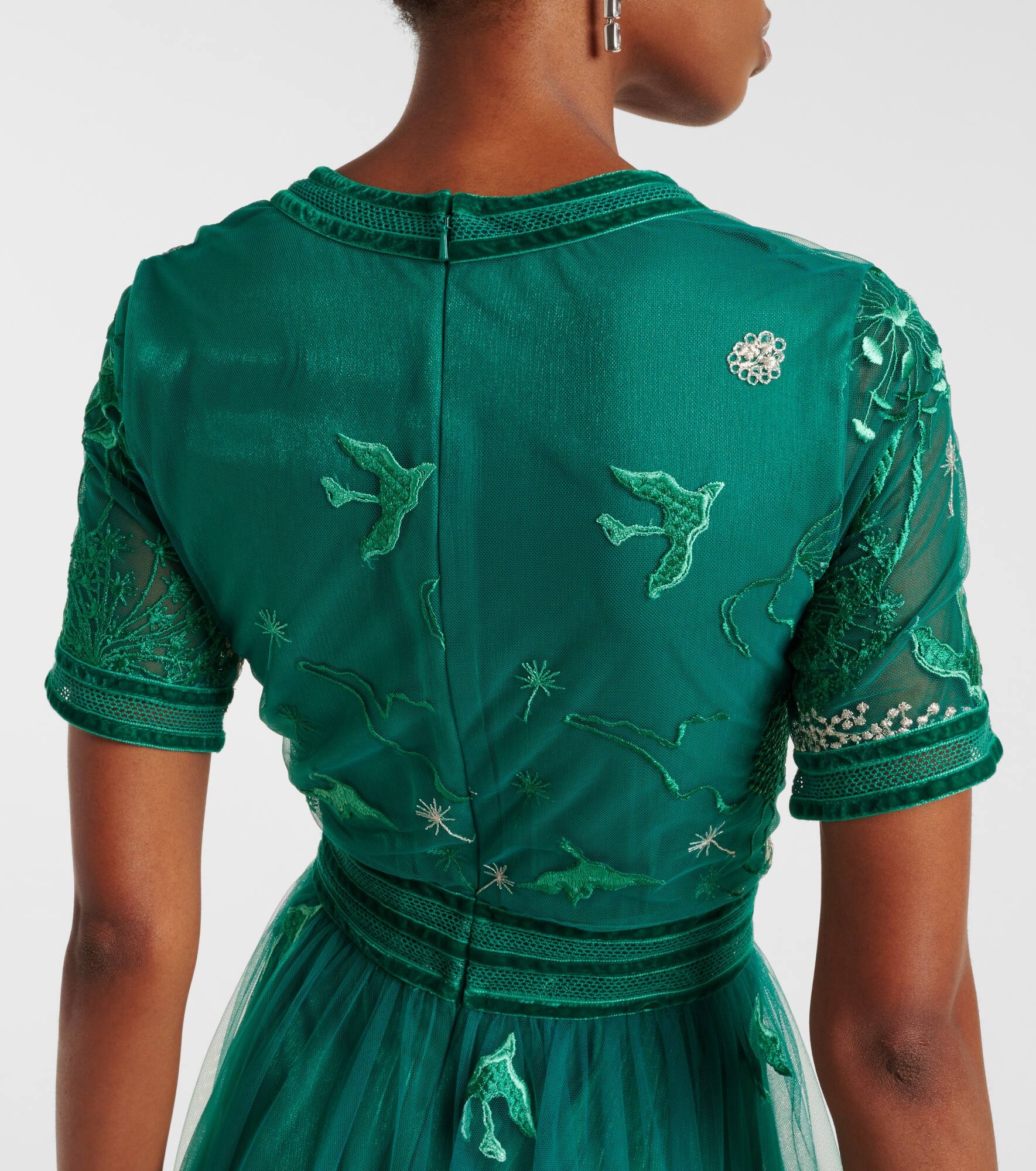 Floral embroidered gown - 6