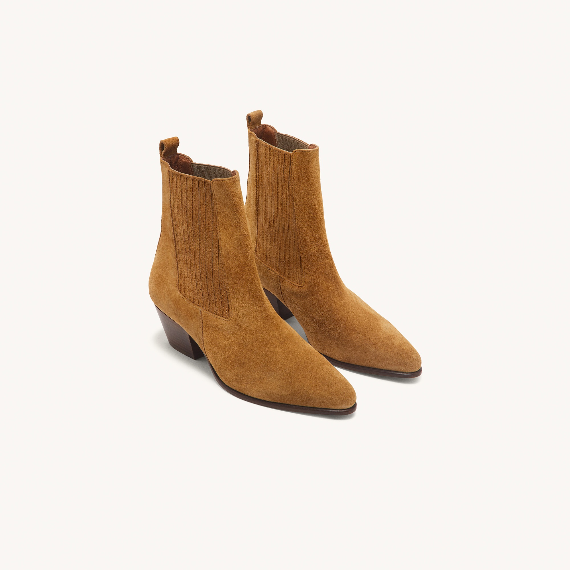 Leather ankle boots with elastic - 3
