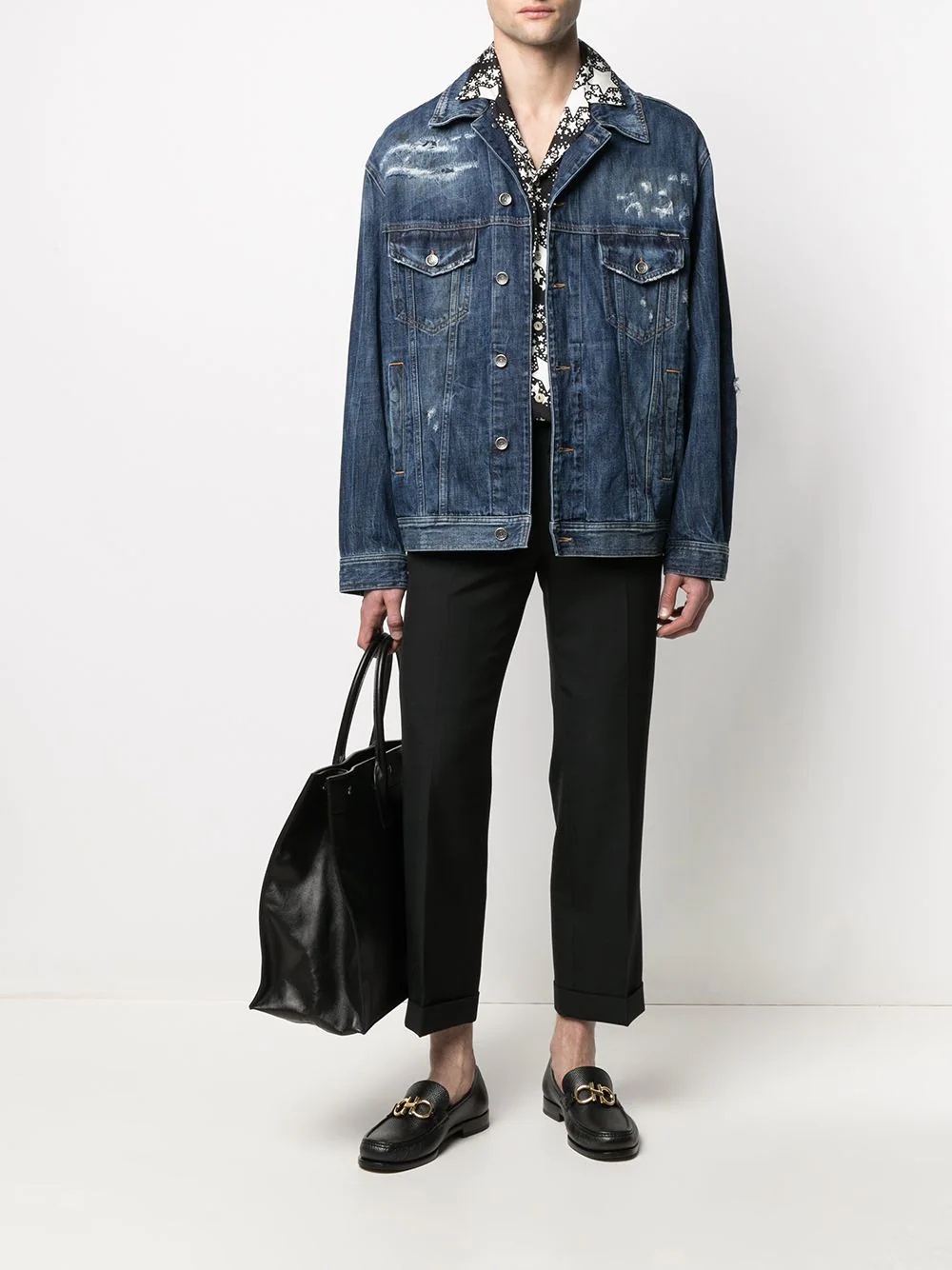 distressed denim jacket - 2