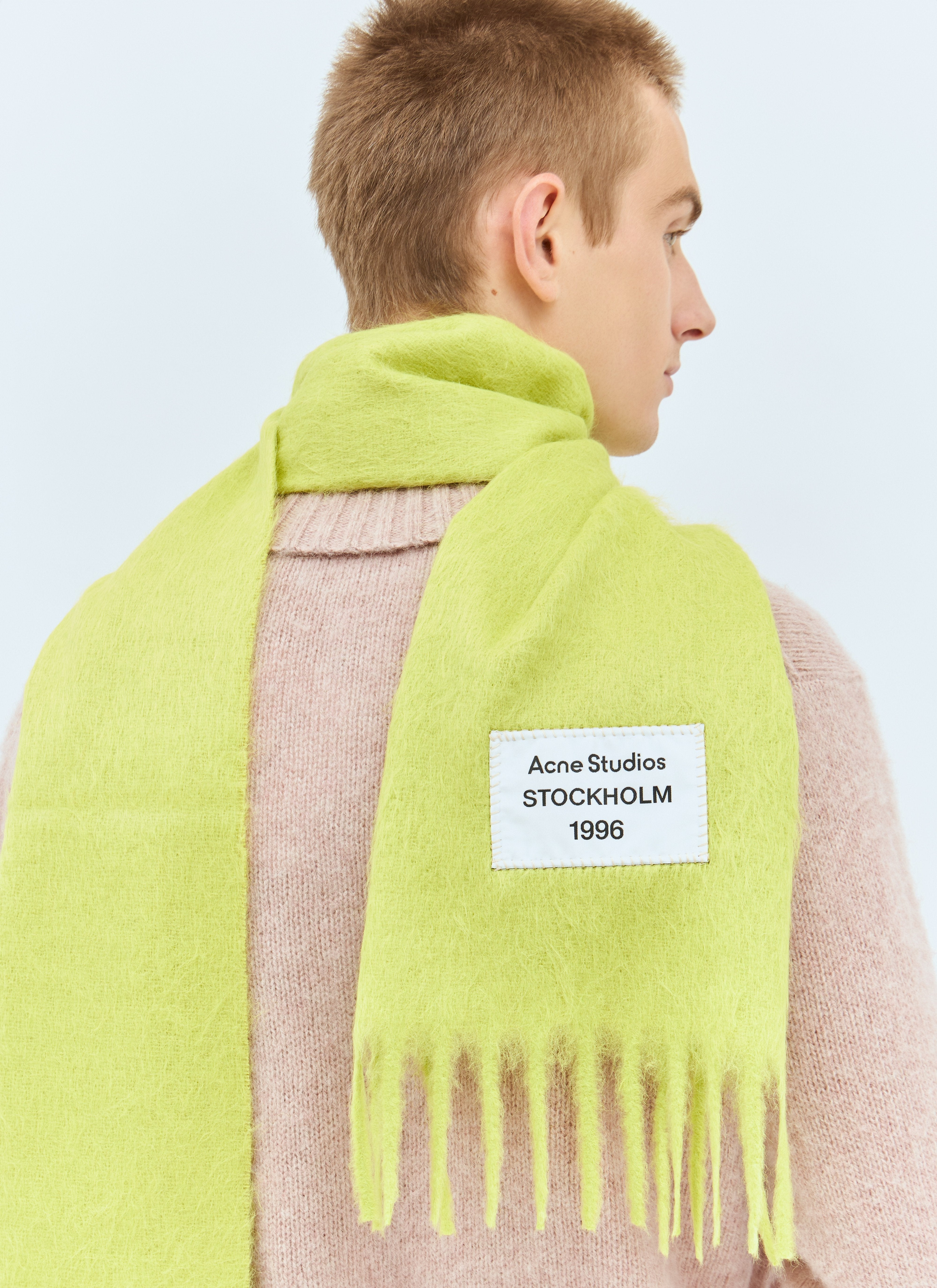 Acne Studios Men Skinny Fringe Alpaca Scarf - 5