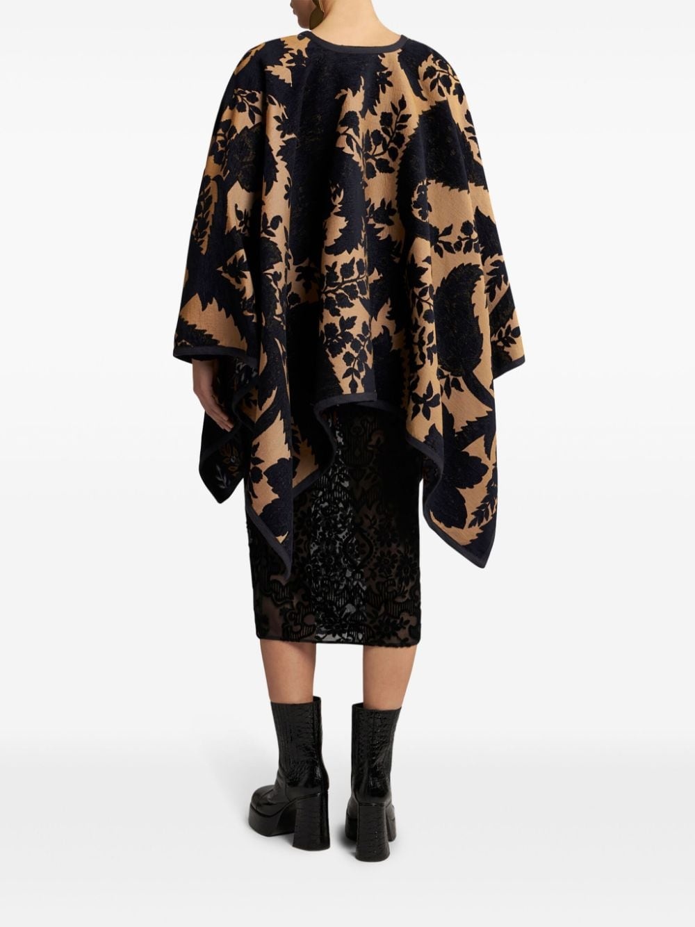 paisley-print reversible cape - 3
