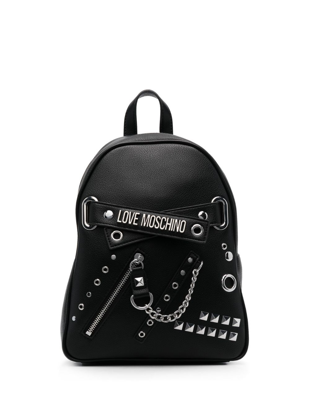 logo-plaque Rockstud-embellished backpack - 1