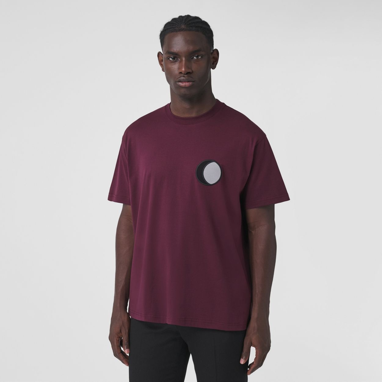 Badge Appliqué Cotton Oversized T-shirt - 5