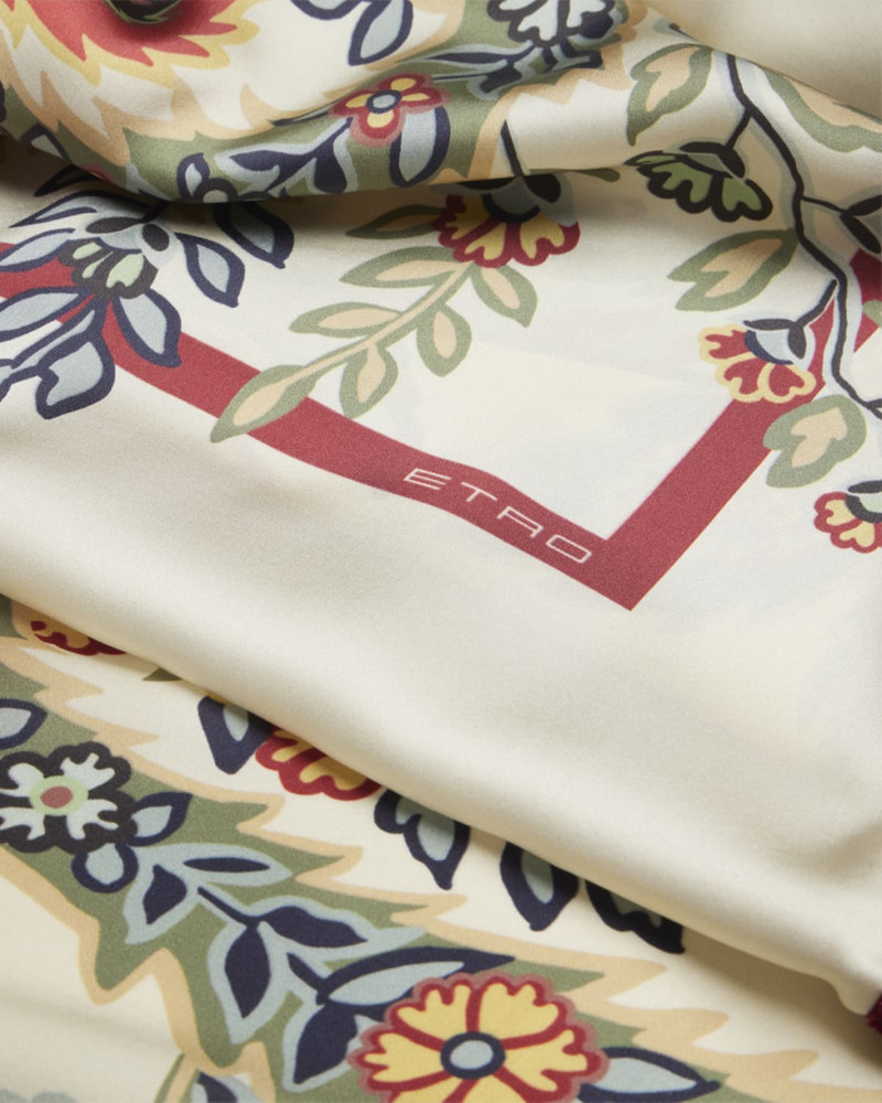 Bohemian Print Scarf With Velvet Trim 4