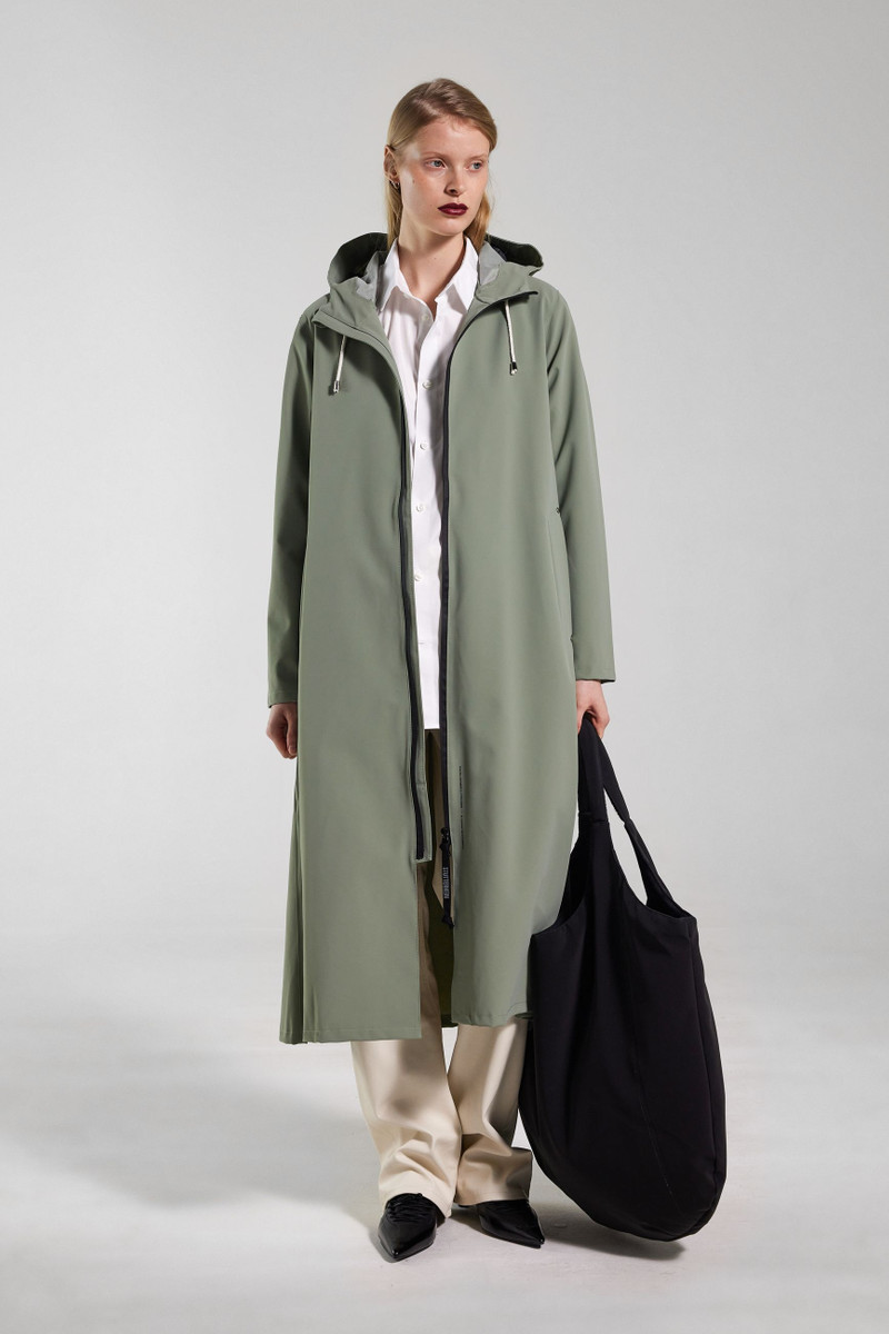 Stutterheim Mosebacke Long Lightweight Zip Matte Raincoat Comet outlook
