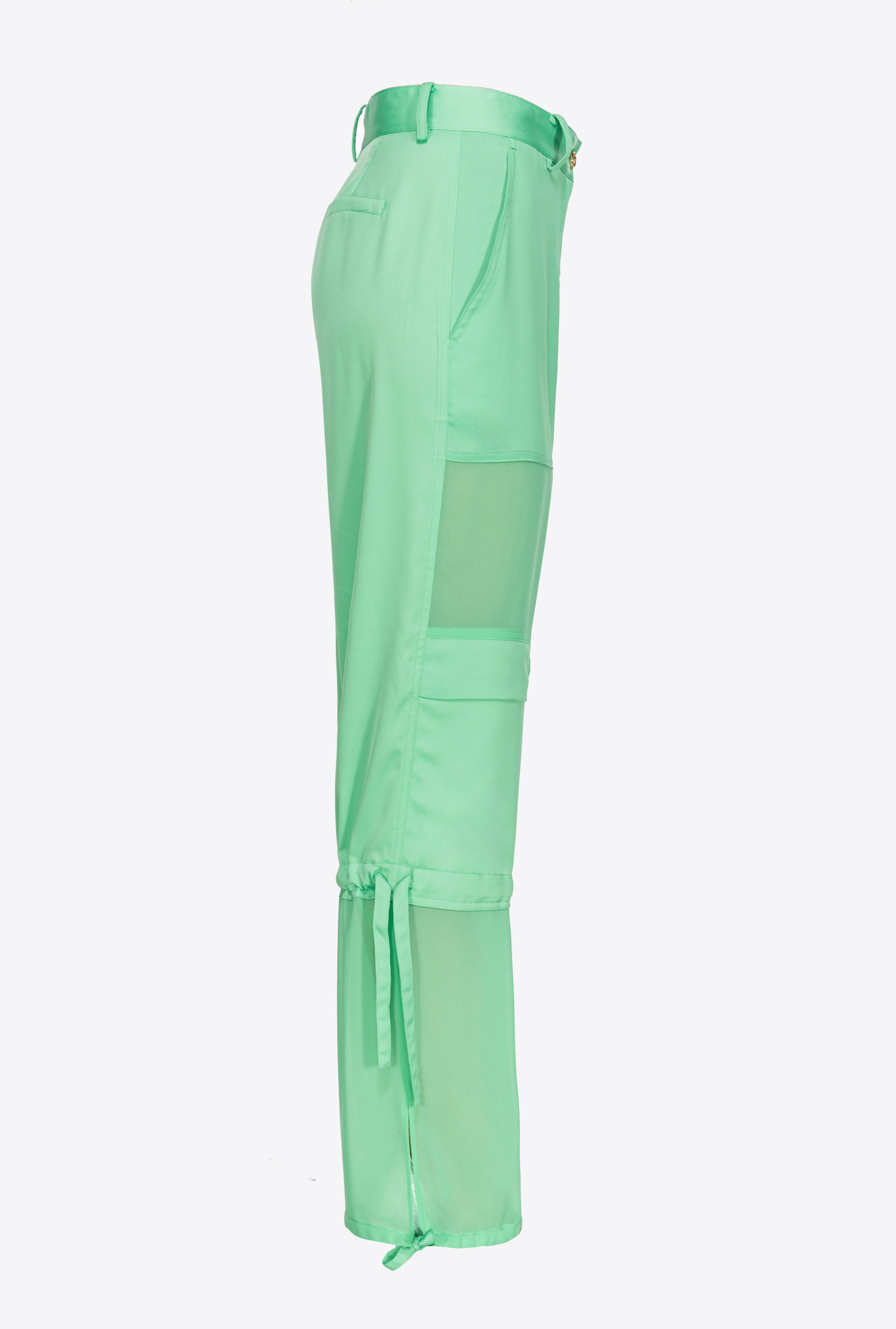 SATIN AND GEORGETTE CARGO TROUSERS - 7